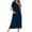 Navy, variant on Women's Loose Fit Raglan Short Sleeve Nightgown - Casual Zip-Up Sleepwear with Pockets
