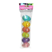 Iridescent Stripes Decorated Plastic Easter Eggs Containers, 6 Count