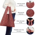thumbnail image 5 of 5 Pack Foldable Shopping Bag,Red Christmas Deer Pattern Reusable Grocery Bags with Pockets,Large Reusable Tote Bags with Handles Waterproof & Lightweight, 5 of 6