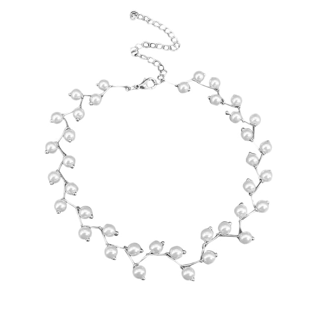 Collier de Mode Simple Élégant Collier Clavicule en Forme de Perle Collier Ras-du-Cou pour Femmes