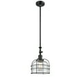 thumbnail image 3 of 206-BK-G72-CE-Innovations Lighting-Bell Cage - 1 Light Mini Pendant In Traditional Style-13 Inches Tall and 9 Inches Wide-Matte Black Finish-Clear, 3 of 7
