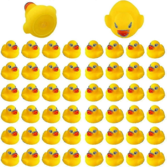 50 piezas de juguetes para jugar en el agua, pequeños patitos amarillos con sonido de llamada.