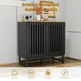 thumbnail image 6 of Cabinet with Slatted Grille Striped Door, Modern Style Cabinet, High-Quality MDF and Metal Leg, 6 of 6