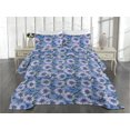 thumbnail image 2 of Ambesonne Cornflower Quilted Coverlet 3 Pcs, Modern Scene Blooms Art, King Size, Lavender Blue Pale Mauve, 2 of 4