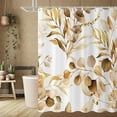 thumbnail image 2 of Brown Eucalyptus Leaf Long Shower Curtain, Brown Botanical Watercolor Plants Bathroom Curtain Bathtub Home Decor Waterproof Fabric Machine Washable with 12 PCS Hooks,72" Wx84 L, 2 of 6