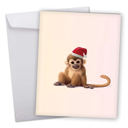 holiday card 'xmas zoo babies monkey' with envelope (letterhead 8.5