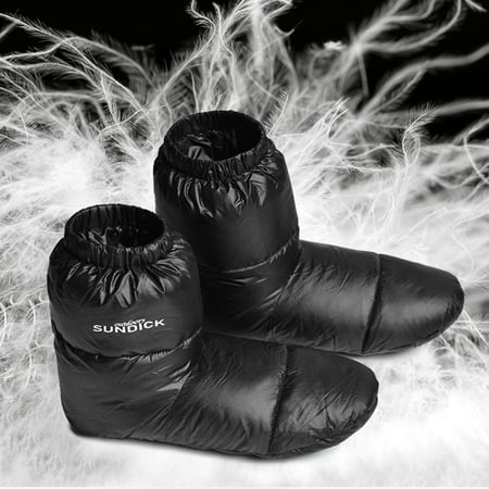 

Outdoor Winter Duck Down Booties Thermal Slippers Camping - Black 28cm 25cm 28cm