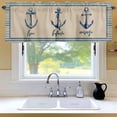 thumbnail image 6 of Summer Ocean Window Valance for Kitchen, Blue Stripes Anchor Free Believe Courage Linen Rod Pocket Short Curtain for Small Windows, Light Filtering Decorative Valance, 42 x 18 Inch, 1 Panel, 6 of 9