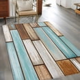 thumbnail image 2 of Blue Brown Vintage Area Rugs 4'x6', Washable Small Throw Rugs for Office Bathroom, Retro Farmhouse Elegant Pastoral Indoor Outdoor Rug Non-Slip Low Pile Carpet Runner Reversible Floor Mats, 2 of 8