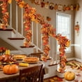 thumbnail image 7 of Moocorvic Fall Maple Leaf Garland, 5.91ft Thanksgiving Decoration Hanging Artificial Garland for Indoor Outdoor Wedding Fireplace, 7 of 7