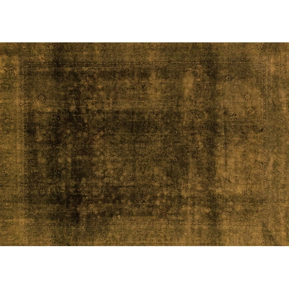 Ahgly Company Indoor Rectangle Abstract Orange Modern Area Rugs, 8' x 12'