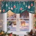 thumbnail image 6 of Merry Christmas Tie Up Valances Curtain, Decorative Balls Candy Stars Green Texture Adjustable Rod Pocket Short Window Treatment Tie Up Curtains Valances for Kitchen Living Room Bathroom 42x12 Inches, 6 of 9