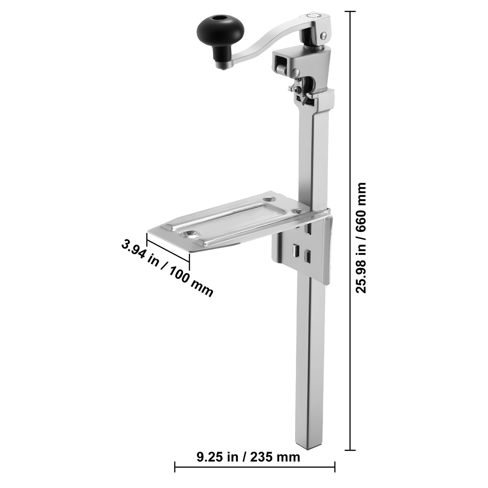 KFFKFF Commercial Manual Can Opener, Durable Tabletop Tool for Cans Up to 11.8 Inches, Adjustable Height with Stainless Steel Blade, Ideal for Restaurants and Food Stores