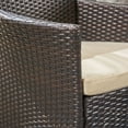 thumbnail image 3 of 7-Piece Brown Contemporary Handcrafted Outdoor Furniture Patio Dining Set - Beige Cushions, 3 of 7