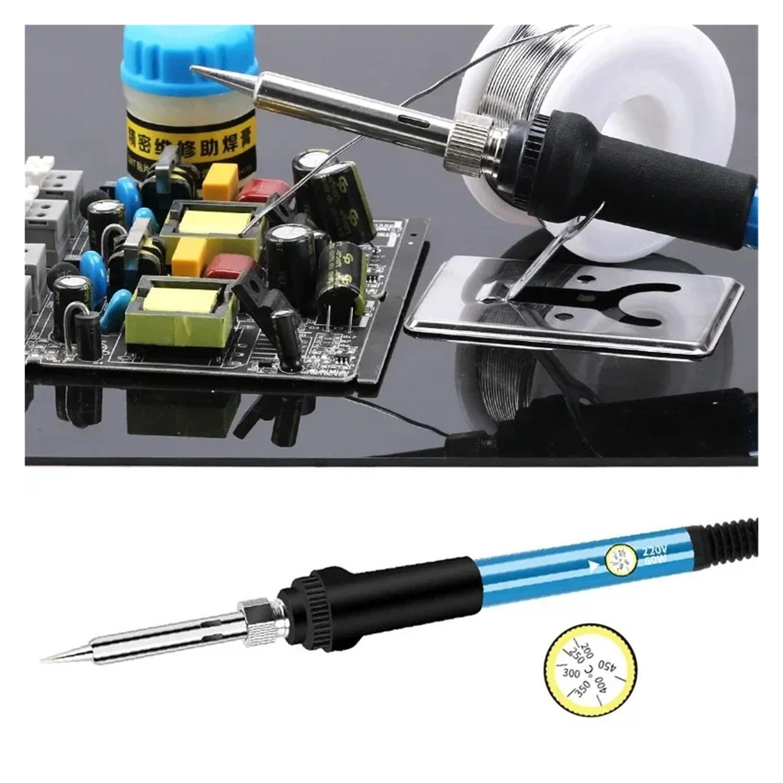 Soldering Iron Adjustable Electric Tin Welder Temperature Station Solder 60W Welding Rework Heat Pencil Tips Tools ,Heat Dissipation Efficiently