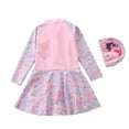 thumbnail image 2 of GYRATEDREAM 3-10T Girls Mermaid Long Sleeve Rashguard Swimsuit Swimdress Bathing Suit UPF 50+, 2 of 3