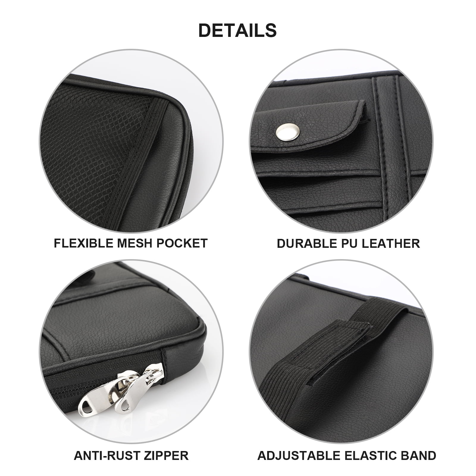 Kuuleyn Visierkartenspeicher Schwarz Auto Auto Sonnenblende Organizer Beutel Tasche Kartenspeicher Brillenhalter Clip