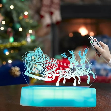 

Fall Decorations For Home Christmas Decorative Lights Colorful New Decorative Lights Luminous Ornaments Acrylic Deer Xmas Deer Pulling Sleigh Christmas Tree Pattern Creative Night Light Led Lights