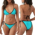 thumbnail image 3 of Gaeub Aqua Print Women's Triangle Bikini,String Bikini Set,Two Piece Swimsuit Bathing Suits, 3 of 5