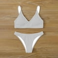 thumbnail image 5 of Elainilye Fashion Swimsuits for Women 2024 Sexy Solid Bikini Push-Up Padded Swimwear Swimsuit Set,White, 5 of 6
