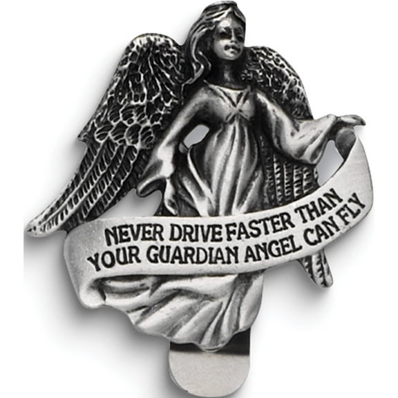 Fashion Pewter Finish Guardian Angel Visor Clip (2.5 X 2) Made In El Salvador gm4182