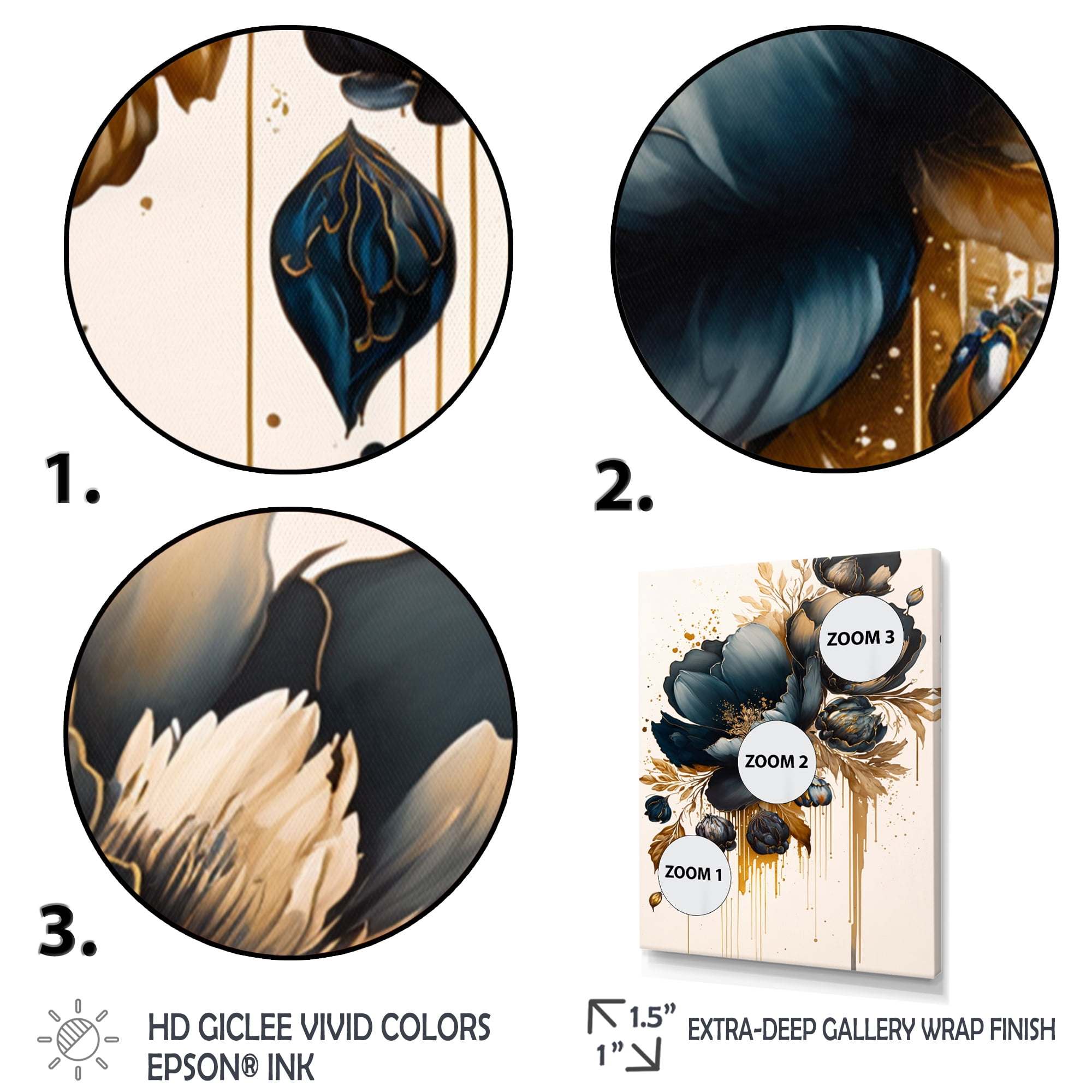 Designart Blue And Gold Crocus Bunch V Canvas Wall Art