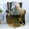 thumbnail image 4 of Yosemite Soft Flannel Fleece Throw Blanket, Yosemite Valley and Half Dome in Foggy Morning During Romantic Sunrise Scenery, Cozy Plush for Indoor and Outdoor Use, 70" x 90", Green Beige, by Ambesonne, 4 of 5