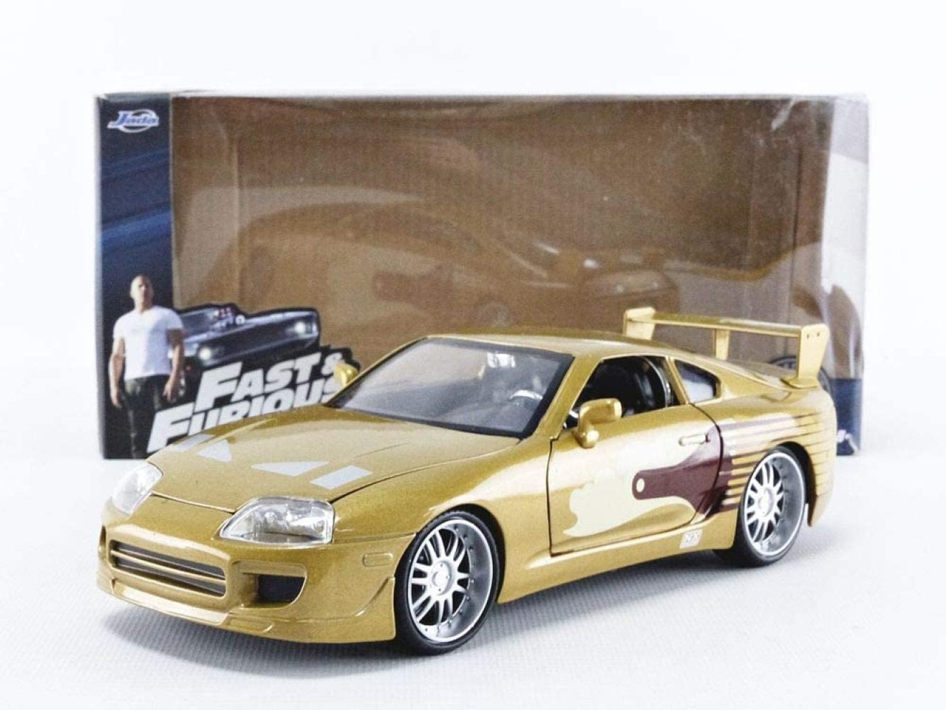 Jada Fast 2 Furious Slap Jack's Toyota Supra Die-Cast Collectible Toy Vehicle Car - Gold with Decals - 1: 24 Scale - Copper