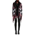 thumbnail image 2 of Faux Fur-Trim & Wool-Blend Plaid Wrap, 2 of 3