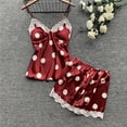 thumbnail image 2 of ZRBYWB Pajamas For Women's Suspender Imitation Silk Polka Dot Nightdress Two Piece Pajamas Shorts Suit Women Pajama Set, 2 of 8