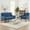 Blue, variant on Wansaly Mid-Century Adult Plush Linen Fabric Loveseats with Button Tufted High Back and Solid Wood Legs, Green, 2-Piece Set