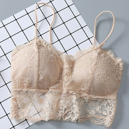 

DENGDENG WomensSexy Bralettes Lace Bralette for Women Padded Wireless Crop Top