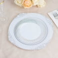 thumbnail image 3 of Balsa Circle 10 Round 9" White Silver Disposable Dinner Plastic Plates Swirl Design Trim Party Events Decorations Supplies, 3 of 8