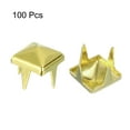 thumbnail image 3 of Paquete de 100 remaches en forma de pirámide para ropa, remaches cuadrados de 6 mm de 4 garras, tachuelas de pirámide de metal dorado para manualidades, 3 of 7