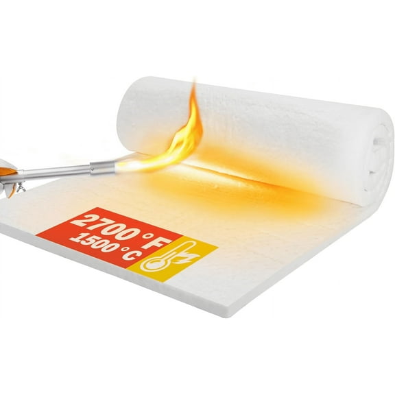 Ceramic Fiber Insulation, 24"x15.7"x1" Thick, 2600F Fireproof Insulation Blanket for Wood Stove Baffle, Fireplace, Pellet Stove, Chimney, Furnace, Boiler, Pizza Ovens and Forge