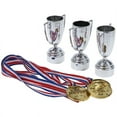 thumbnail image 2 of 3pcs Gold Plastic Winners Medals +3 plastic Trophy Toys For Kids Party Fun Props, 2 of 6