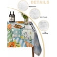 thumbnail image 5 of Easter Suqare Tablecloth - 54 x 54 Inch, Spring Bunny Easter Eggs Floral Beige Green Wood Waterproof & StainResistant Tablecloth, Washable Oil-proof Table Cover for Dining/Party/Wedding/Buffet, 5 of 9