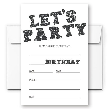 Timeless Monochrome Birthday Invite for Kids and Teens - Perfect for Celebrating Milestones with Style and Simplicity. Create Lasting Memories with Every Invitation.