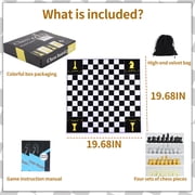 Grhonior 4 Four Players Chess Board Game Four Person Chess Set Game Unique Team Chess Set Mouse Pad Material with 4 Sets of Chess Pieces (64 Pieces) 2-4 Person Adult Game Portable Game Set