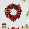 thumbnail image 4 of Gold Christmas Door Wreath with Red Berries & Holly Leaves | 30cm Artificial Holiday Decoration for Front Door & Wall | 1 Piece Festive Décor, 4 of 6