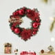 thumbnail image 4 of Corona de Navidad artificial de 12 pulgadas para colgar en la puerta | Hojas de Plata Dorada de Bayas Rojas | Tela de plástico duradera | Decoración navideña para el hogar con acento festivo |, 4 of 6