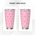thumbnail image 3 of Susaid Pink Bows Print 20oz Car Cup,Insulated Coffee Cup Fully Spill Proof Travel Coffee Mug, Stainless Steel Tumbler for Work Home Outdoor Car-Straw Three-piece Set, 3 of 8