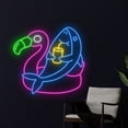 thumbnail image 3 of Handmadetneonsign Shark Flamingo Pool Float Neon Sign, Flamingo Wall Art Decor, Swimming Pool Wall Decor, 3 of 5