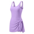 thumbnail image 7 of Scyoekwg Kids Swimsuits Everyday Beach Bikini Vacation Slim Solid Color Sunscreen Swimsuit Purple, 7-8 Years, 7 of 7