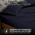 thumbnail image 4 of 300 Thread Count 100% Egyptian Cotton Solid Pillowcases, 2-Piece Pillowcase Set by Blue Nile Mills- King, Navy Blue, 4 of 5