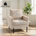 thumbnail image 3 of HOMCOM Fauteuil d'Appoint Moderne Rembourré avec Poches Latérales, Beige, 3 of 10