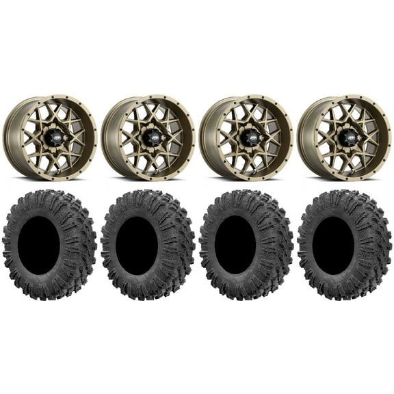 ITP Hurricane 14" Wheels Bronze 27" MotoRavage Tires Polaris RZR XP 1000 / PRO XP / Ranger XP 900/1000