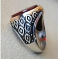 thumbnail image 4 of Red Onyx Mens Ring, Natural Red Onyx Gents Ring, Leaf Design, Silver Jewelry, 925 Silver Ring, Birthday Gift, Heavy Mens Ring, Arabic Design, Ottoman Style Ring, Christmas, Turkey Mens Signet Ring, 4 of 6