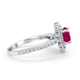 thumbnail image 2 of Halo Starburst Flower Wedding Ring Simulated Ruby CZ 925 Sterling Silver Size 7, 2 of 5