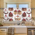 thumbnail image 2 of Yayeee Kitchen Curtains Tier Set of 2 Light Filtering 57"x36" Over Sink Window Panels, White Chocolate Cakes, 2 of 7